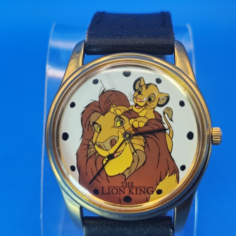 Vintage 1996 Timex Disney The Lion King 33mm Women's Quartz‎ Watch Logo Leather
